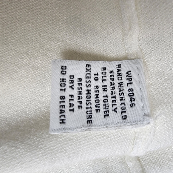 Style & Co Knit Ivory Color Faux Wrap With Macrame Belt Women's Top Size M - Picture 5 of 7
